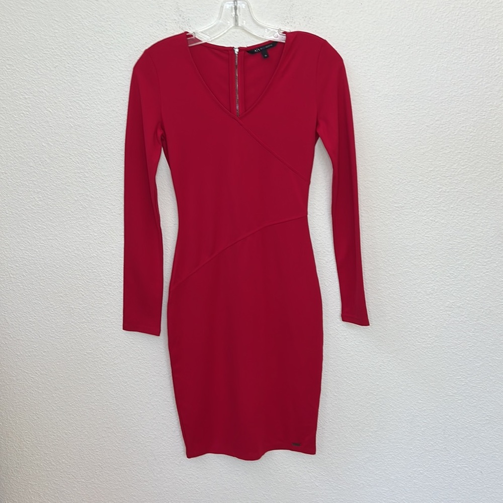 NWT Armani Exchange Red Bodycon Dress. Size XS - Picture 3 of 10